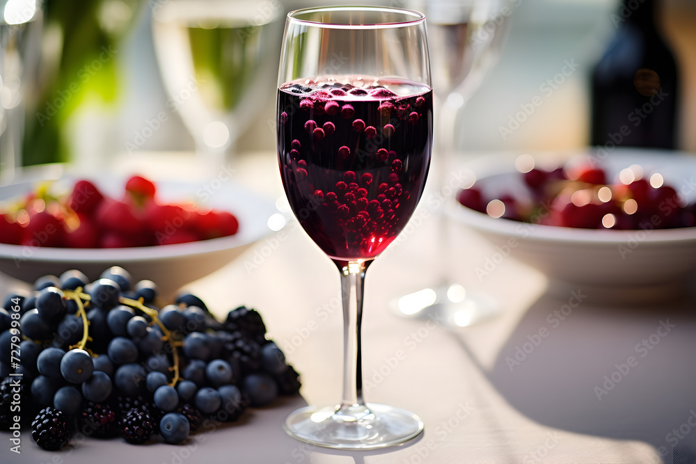 Kir Cup, French cocktail made with blackcurrant liqueur Kir Cup, French cocktail made with blackcurrant liqueur