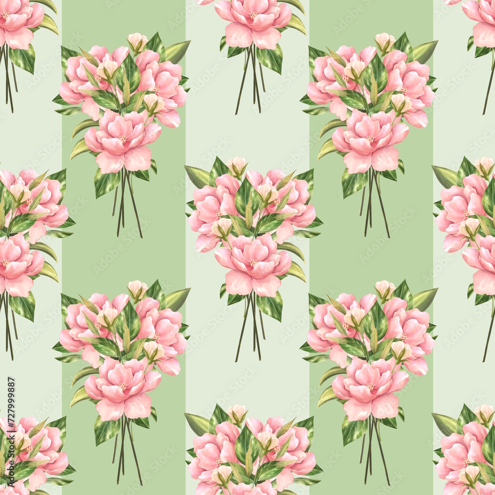 Floral seamless pattern background. Seamless pattern with pink flowers.
