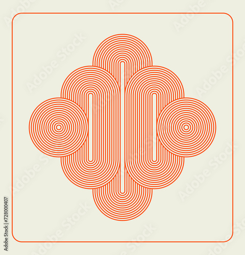 Vibrant geometric symbols on a background. Trendy graphic design patterns.  photo