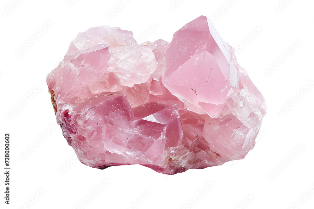 Rose Quartz Crystal on Transparent Background - obrazy, fototapety, plakaty 