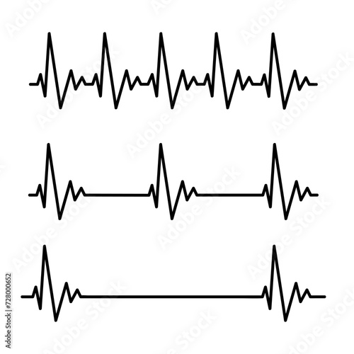 Normal heart rate shows the rhythm of the heart that is pumping. Line illustration on white background. Vector illustration