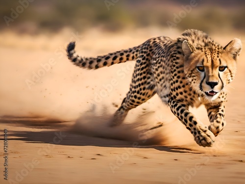 cheetah's running panning camera shot  photo