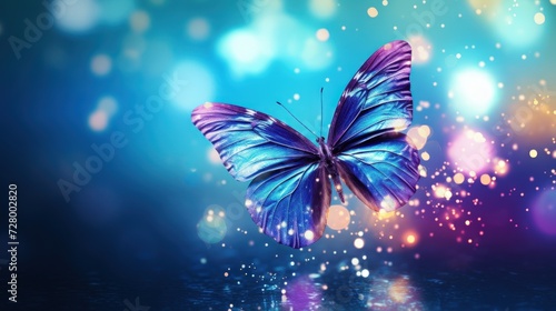 Butterflies with beautiful colors fly freely and happily. Generate AI image © Ghiska