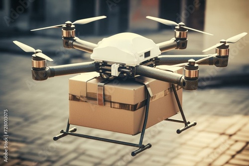 Transforming delivery services with drone box delivery. Generative AI © Altair