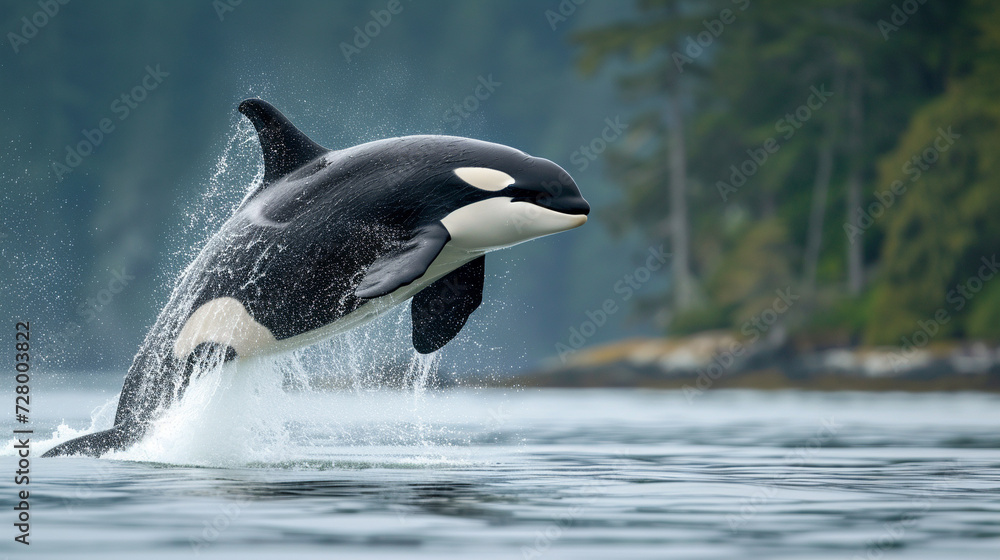 Obraz premium Killer Whale or orca Breaching