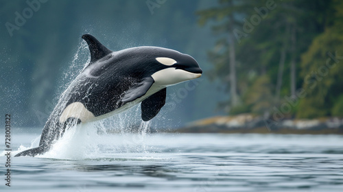 Killer Whale or orca Breaching
