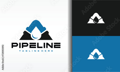 letter A pipe water logo