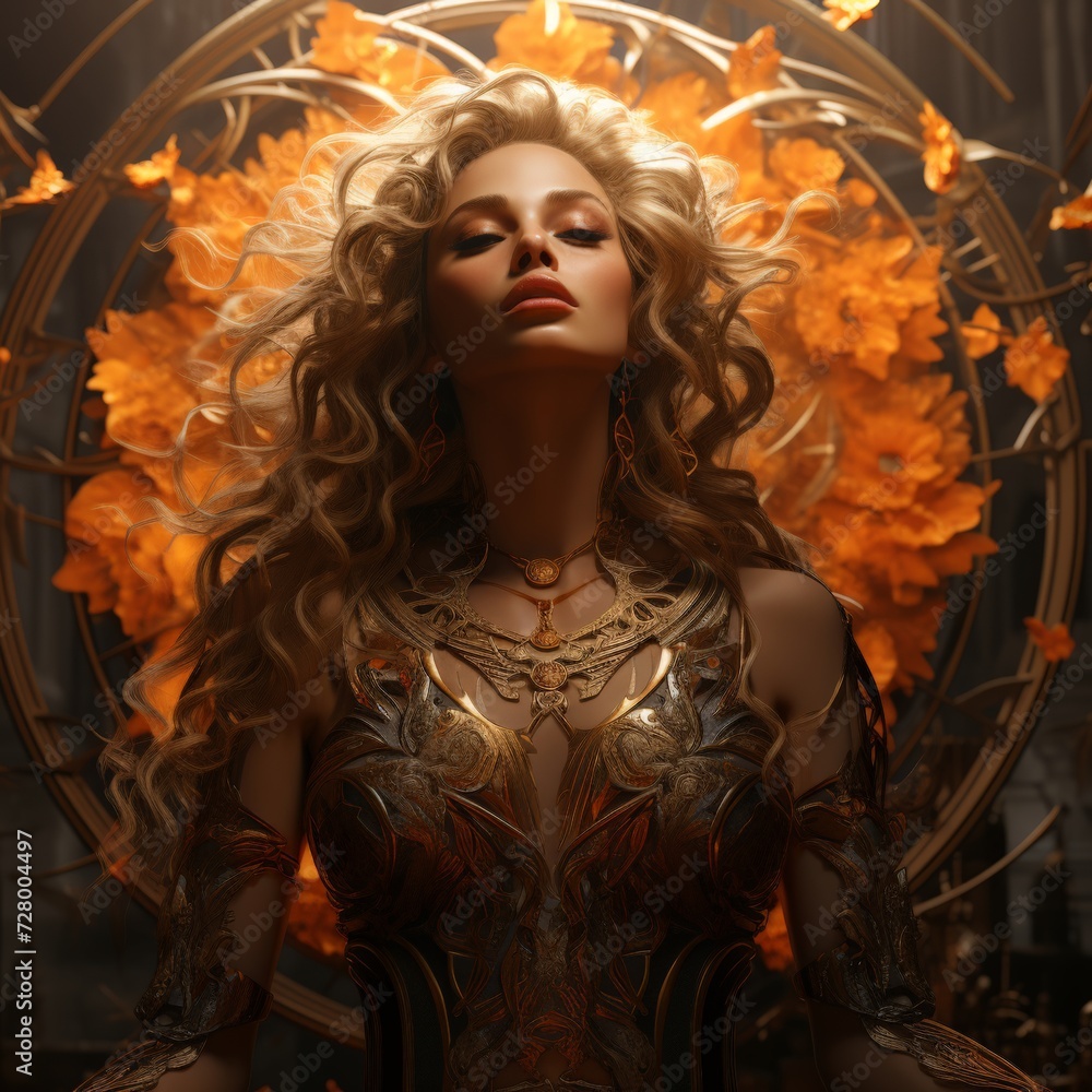 digital art of the sun goddess