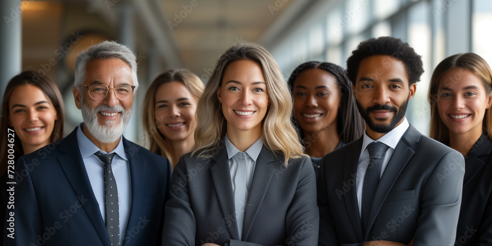 Portrait of successful group of business people at modern office looking at camera. Portrait of happy businessmen and satisfied businesswomen standing as a team. Multiethnic group of people smiling. Portrait of successful group of business people at modern office looking at camera. Portrait of happy businessmen and satisfied businesswomen standing as a team. Multiethnic group of people smiling.