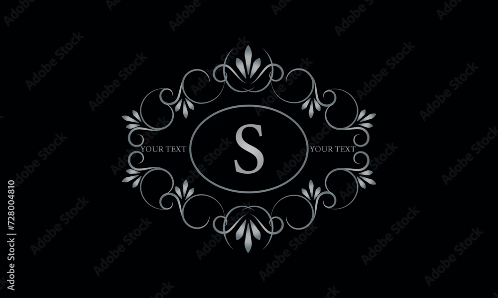 Logo design for hotel, restaurant and others. Monogram design with luxury letter S on dark background Logo design for hotel, restaurant and others. Monogram design with luxury letter S on dark background