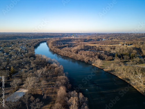 Canvas-taulu Aerial View of the River