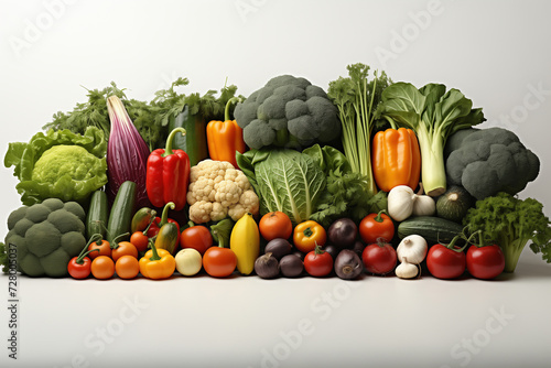 Garden Fresh Delights  Isolated Group of Colorful and Healthy Vegetables