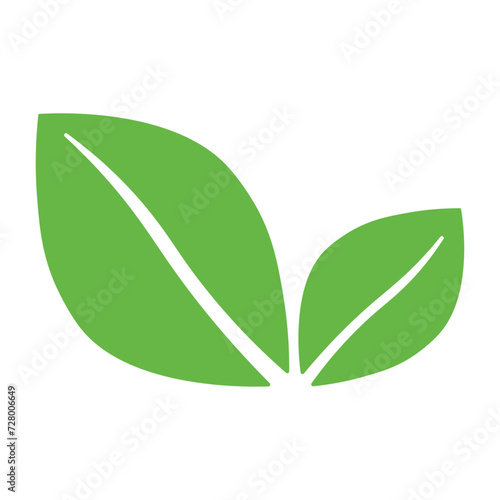 Eco-friendly green leaf vector illustration icon symbol isolated on a white background. Enviroment concept, ecology design element. Eco leaf or organic product icon. Vegan and vegetarian food.