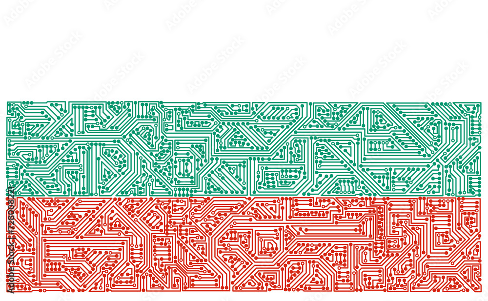 IT-Umriss der Flagge von Bulgarien auf transparentem Hintergrund