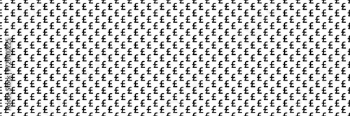 horizontal black halftone of pound sterling currency sign design for pattern and background. photo