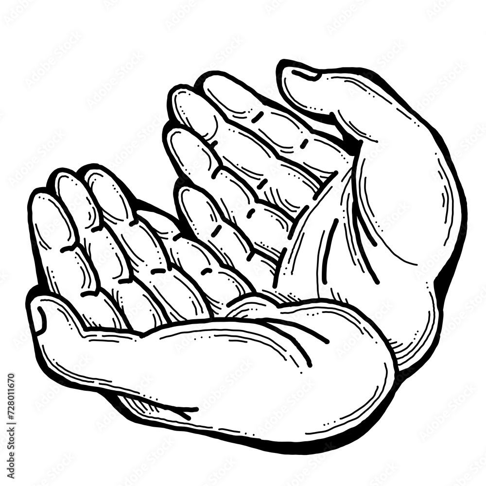 Open hands to care about important things. Background to show, offer