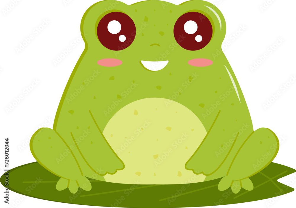 Cute smiling frog isolated on white. Vector illustration Cute smiling frog isolated on white. Vector illustration