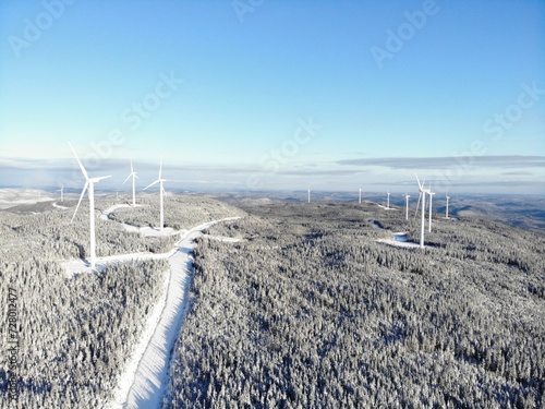 Éolienne hiver 