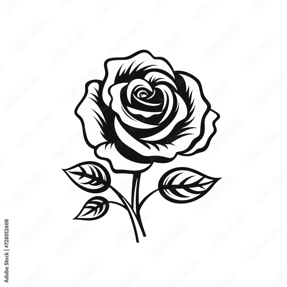 a black and white rose