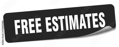 free estimates sticker. free estimates label