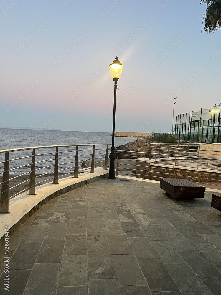Fototapeta premium Spanish beach view at sunset