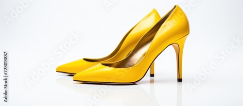 yellow high heeled shoes
