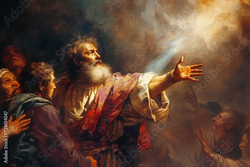 Paul's conversion on the road to damascus Illustrating divine intervention and transformation