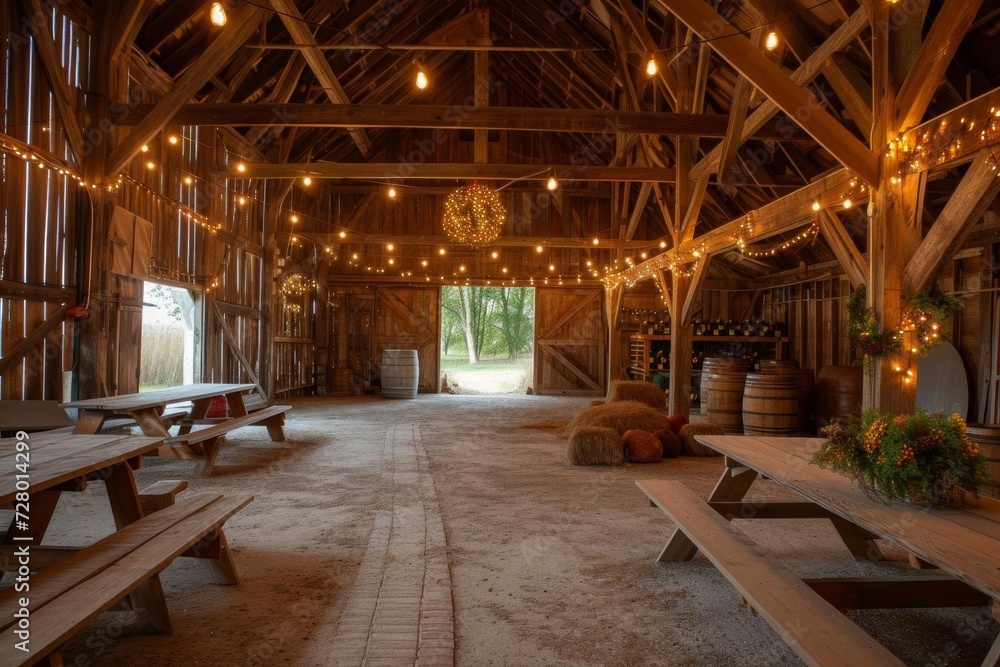 Rustic barn converted into an easter festival venue With hayrides A petting zoo And a local farmers' market