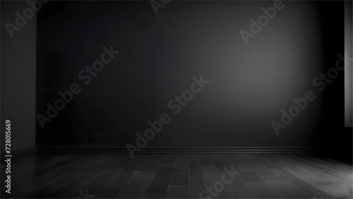 ophisticated abstract background with a blurred dark gray and black gradient, creating an empty space for showcasing and displaying your products. This serves as a gradient room studio backdrop  © Abdul