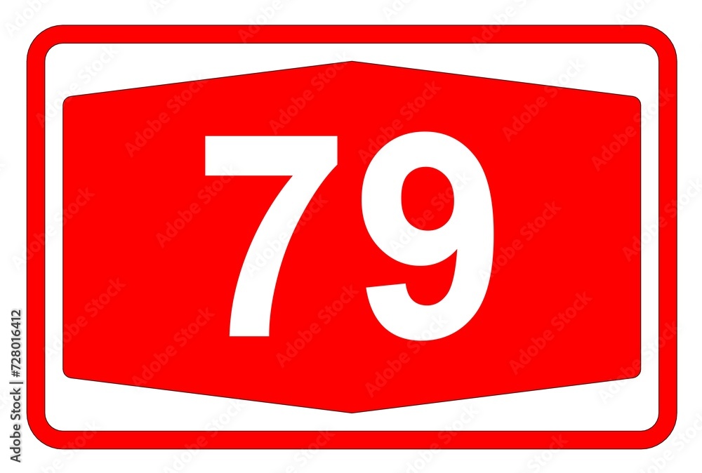 Illustration eines Autobahnschildes der Autobahn 79 in der Schweiz Illustration eines Autobahnschildes der Autobahn 79 in der Schweiz