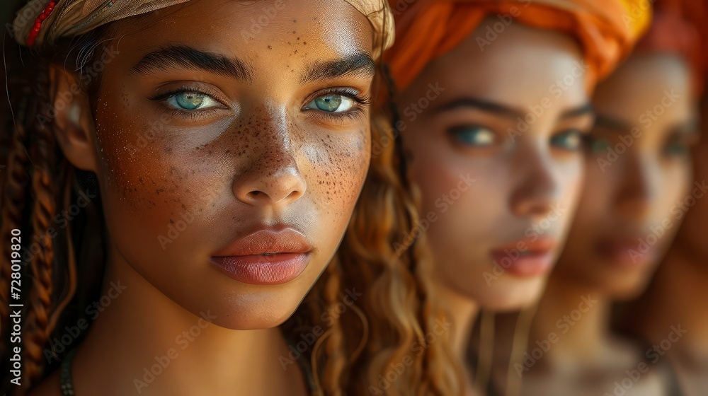 Close-up photo of woman beauty of diversity and inclusion. The spirit of Zero Discrimination Day. Close-up photo of woman beauty of diversity and inclusion. The spirit of Zero Discrimination Day.
