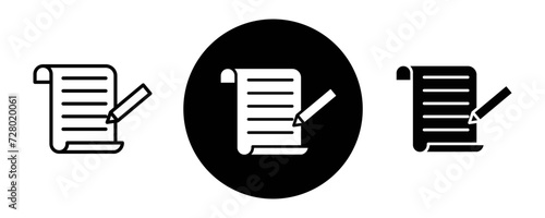 Draft outline icon collection or set. Draft Thin vector line art