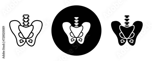 Pelvic area outline icon collection or set. Pelvic area Thin vector line art