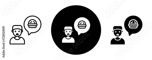 Hungry outline icon collection or set. Hungry Thin vector line art