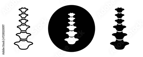 Human spine outline icon collection or set. Human spine Thin vector line art