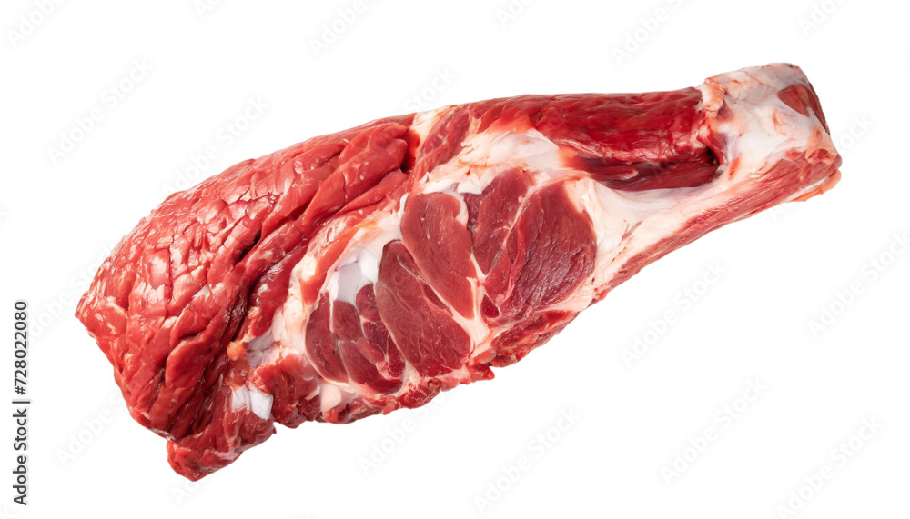 Fototapeta premium Raw ribeye beef steak isolated on transparent background. Top view.
