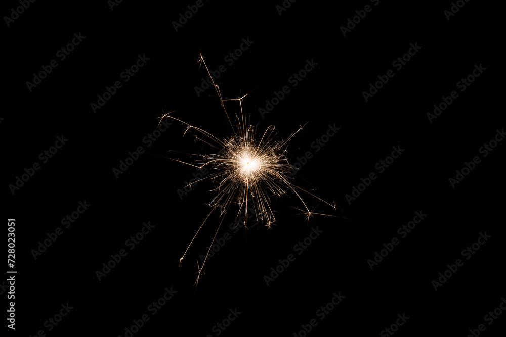 Fireworks bengal Flicker on a dark background. Easy to add lens flare effects for overlay designs or screen blending mode to make high-quality images.