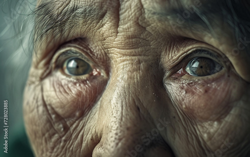 Close Up of an Elderly Womans Face