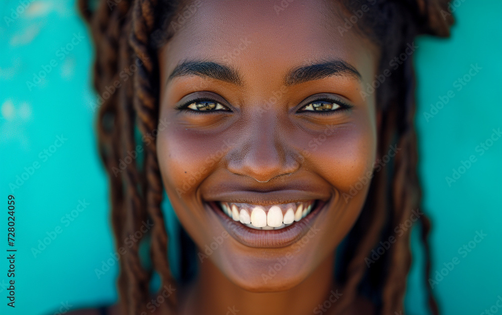 Close Up of Smiling Woman With Dreadlocks Close Up of Smiling Woman With Dreadlocks
