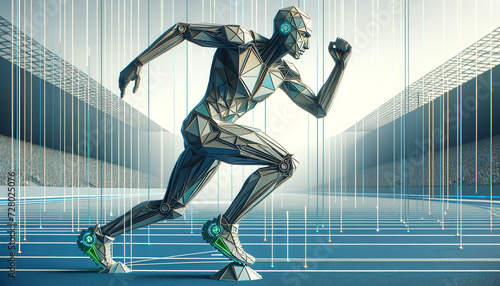 Futuristic AI Athlete: Geometric Fusion of Sports and Artificial Intelligence