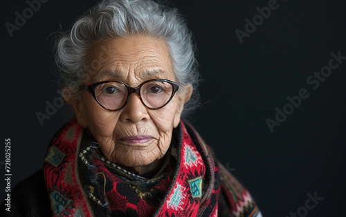 Portrait of an Old Woman With Glasses and Scarf © JO BLA CO