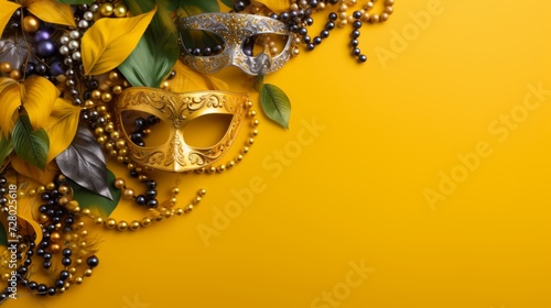 Opulent Mardi Gras Mask Adorned with Feathers and Jewels