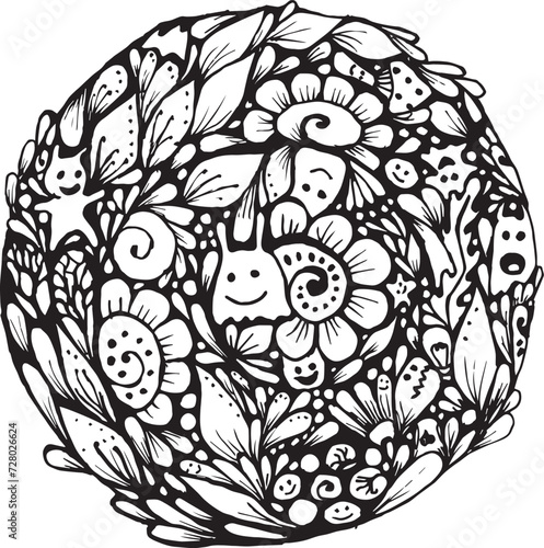 fairy-tale characters, abstraction, magical drawing, coloring book, sketch, for children, fictional creatures, fantasy