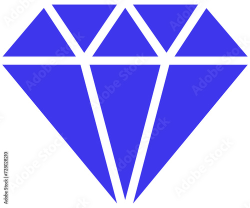 Blue diamond icon with geometric shapes