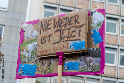 Anti-fascist protest in Nuernberg Germany photo