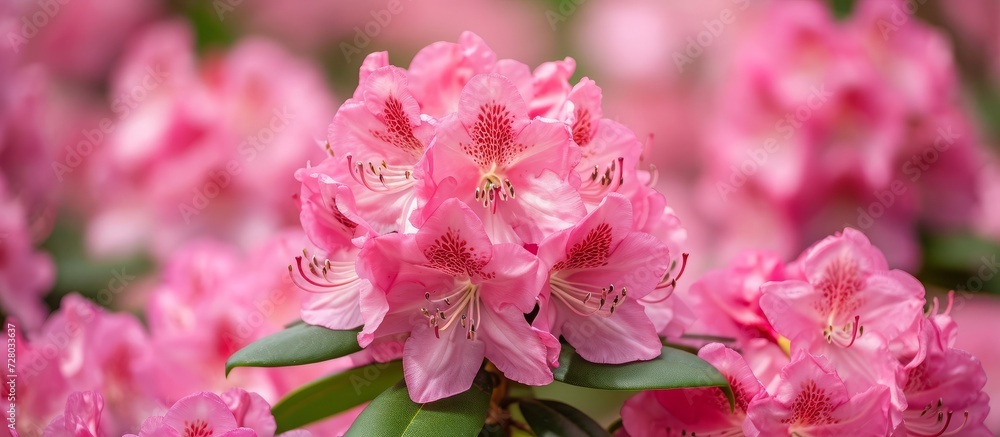 Pink Rhododendron 'Homebush' Flower: A Stunning Burst of Pink Rhododendron 'Homebush' Flower Blossoms