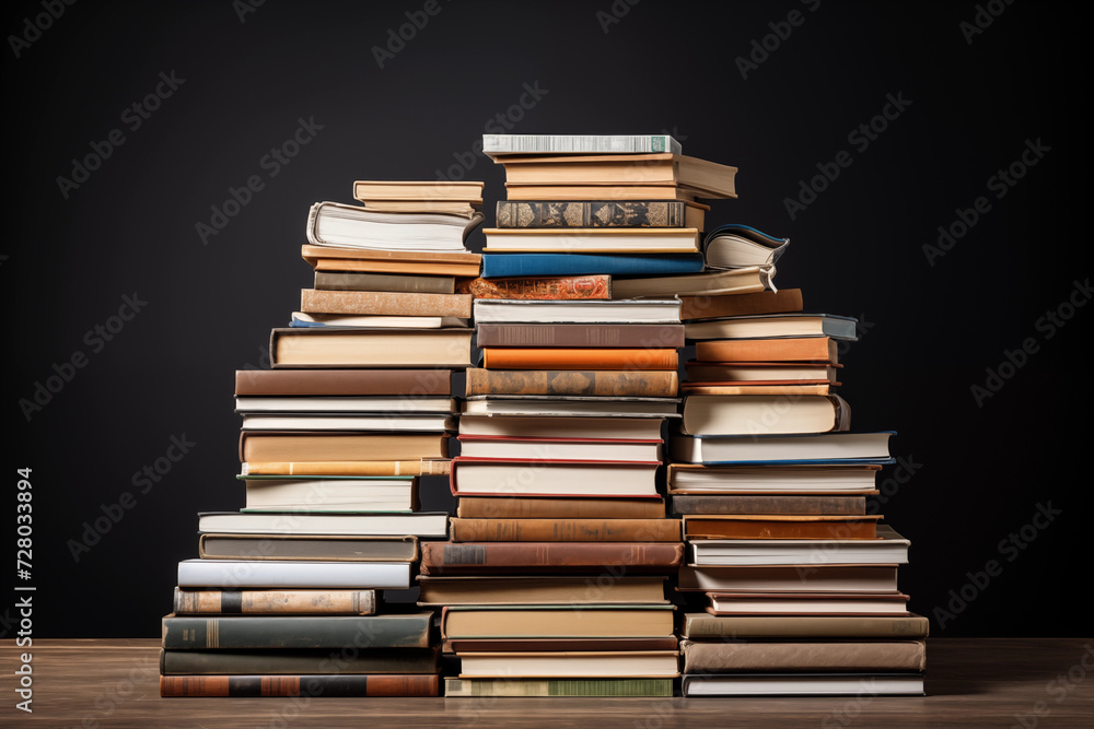World Book Day. Stack of books. Cafe bookstore World Book Day. Stack of books. Cafe bookstore