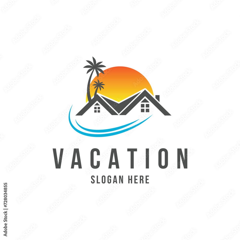 Real estate vacation logo design concept idea Real estate vacation logo design concept idea