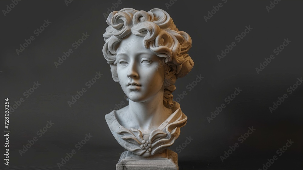 marble bust of a woman wall art home decor print