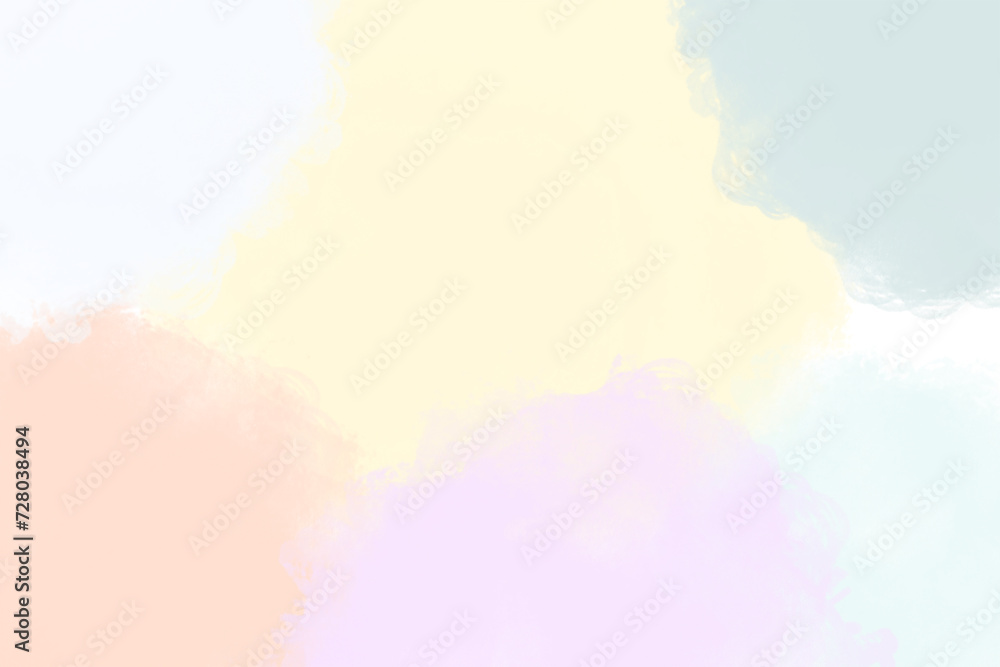 Close Up of a Colorful Cloud Shape of Watercolor Dots